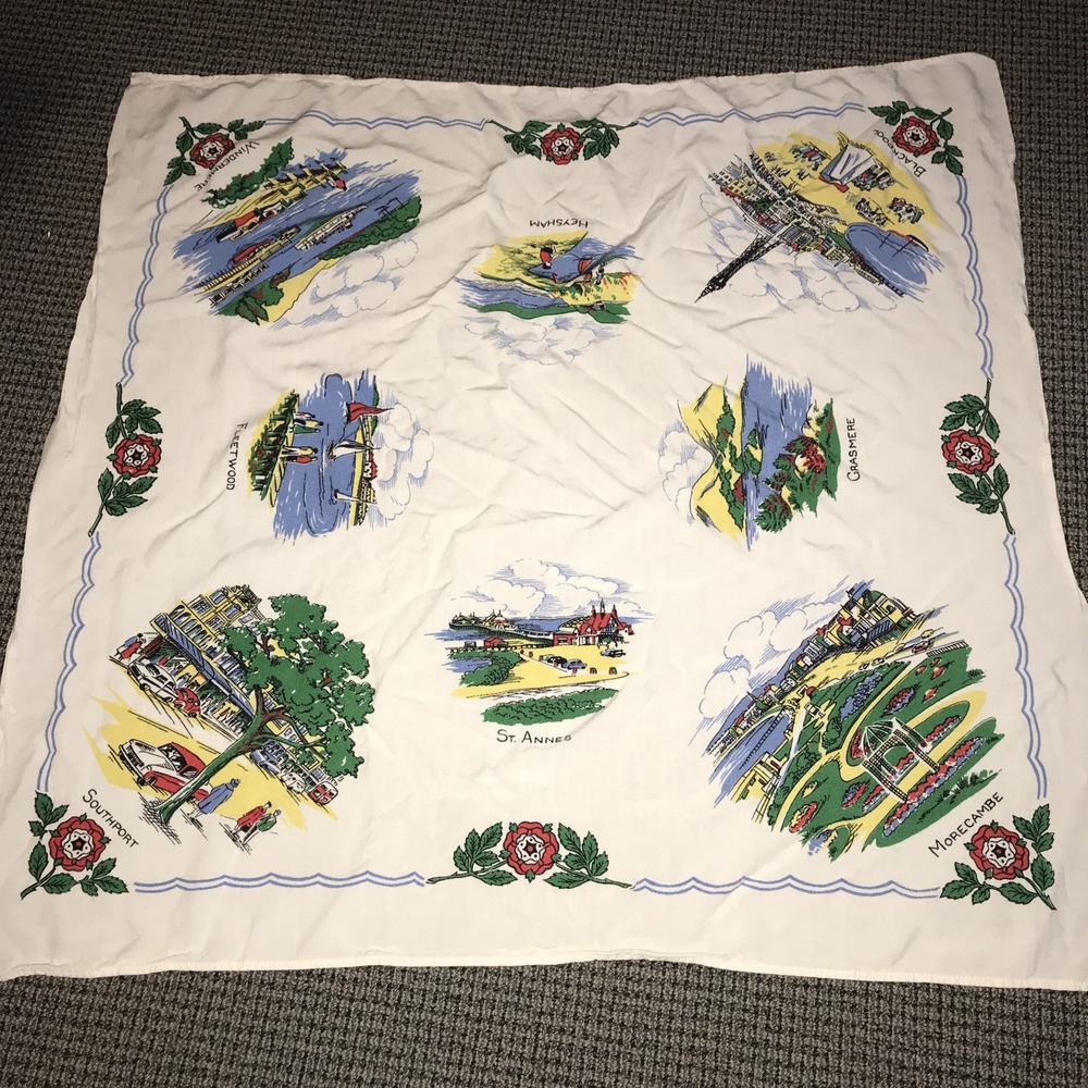 Ports Of‎ England 28" Square Graphic Linen Tablecloth